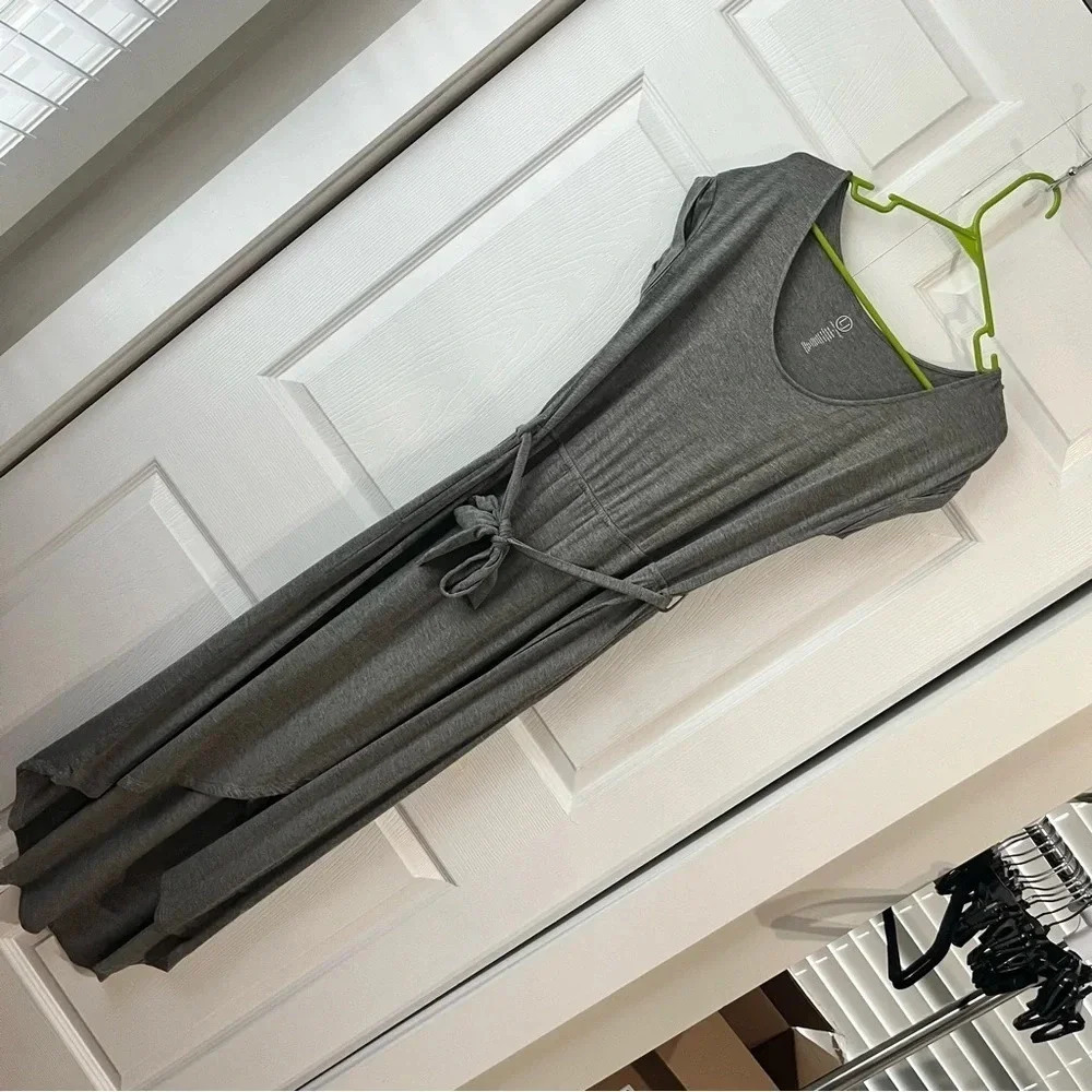 Laura Jenelle Gray Bamboo Waist Tie Dress Size Med